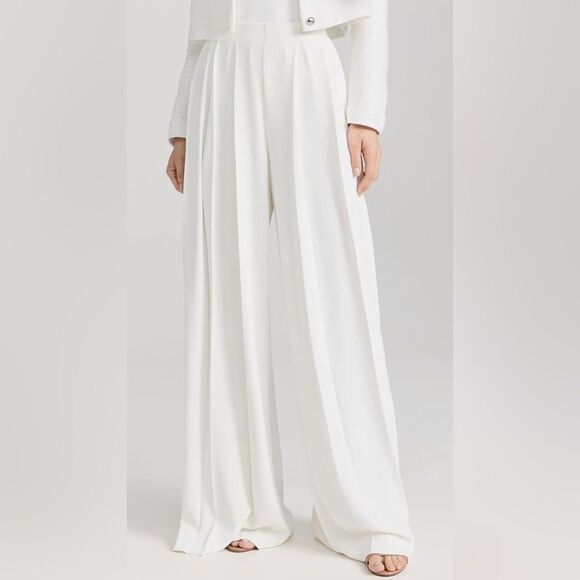 New L'AGENCE Women's Nova Pleated Pants in Ivory Size 16 - Picture 12 of 13